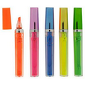 Translucent Custom Plastic Highlighter Pen W/ Chrome Accent Ring